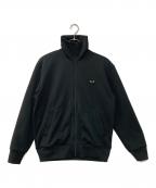 PLAY COMME des GARCONSプレイコムデギャルソン）の古着「Back Printed Black X White Blouson With Black Emblem ハートロゴトラックジャケット」｜ブラック