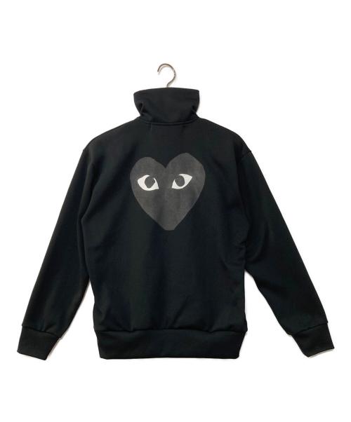 PLAY COMME des GARCONS（プレイコムデギャルソン）PLAY COMME des GARCONS (プレイコムデギャルソン) Back Printed Black X White Blouson With Black Emblem ハートロゴトラックジャケット ブラック サイズ:Lの古着・服飾アイテム