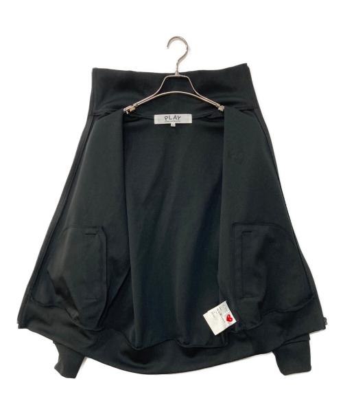 PLAY COMME des GARCONS（プレイコムデギャルソン）PLAY COMME des GARCONS (プレイコムデギャルソン) Back Printed Black X White Blouson With Black Emblem ハートロゴトラックジャケット ブラック サイズ:Lの古着・服飾アイテム