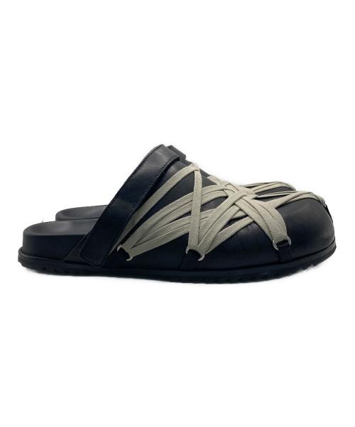 RICK OWENS（リックオウエンス）RICK OWENS (リックオウエンス) MEGALACE MULE GRANOLA　メガレースミュール　サンダル　01E5813 ブラック サイズ:41の古着・服飾アイテム
