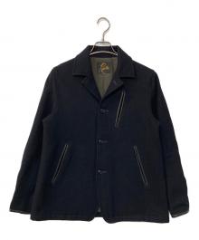 Needles（ニードルズ）の古着「レザーエルボーパッチウールジャケット」｜ネイビー