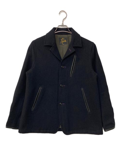 Needles（ニードルズ）Needles (ニードルズ) レザーエルボーパッチウールジャケット ネイビー サイズ:Sの古着・服飾アイテム