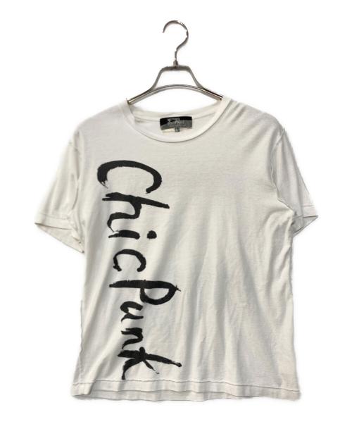 BLACK COMME des GARCONS（ブラックコムデギャルソン）BLACK COMME des GARCONS (ブラックコムデギャルソン) バックプリントインサイドアウトTee ホワイト サイズ:Lの古着・服飾アイテム