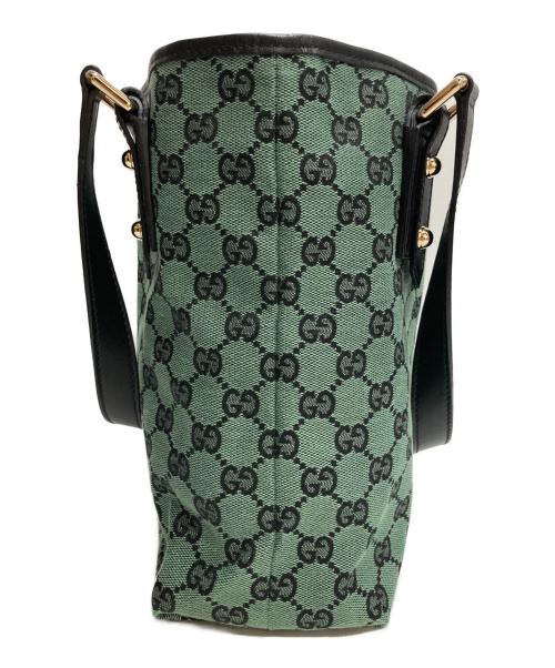 GUCCI（グッチ）GUCCI (グッチ) GGキャンバスミニトートバック　257250 グリーンの古着・服飾アイテム