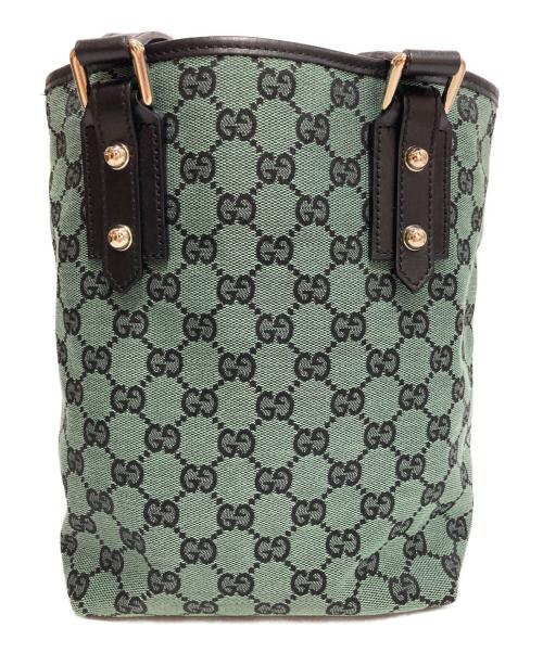 GUCCI（グッチ）GUCCI (グッチ) GGキャンバスミニトートバック　257250 グリーンの古着・服飾アイテム