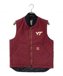 CarHartt（カーハート）の古着「NCAAロゴ刺繍ダックベスト」｜ボルドー