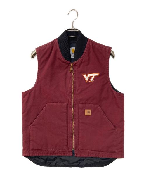 CarHartt（カーハート）CarHartt (カーハート) NCAAロゴ刺繍ダックベスト ボルドー サイズ:Mの古着・服飾アイテム