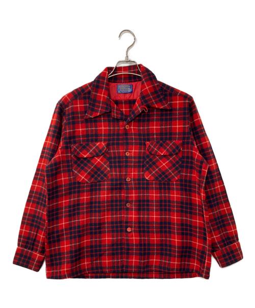PENDLETON（ペンドルトン）PENDLETON (ペンドルトン) 70’s チェックネルシャツ レッド×ネイビー サイズ:Lの古着・服飾アイテム