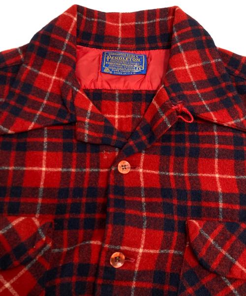 PENDLETON（ペンドルトン）PENDLETON (ペンドルトン) 70’s チェックネルシャツ レッド×ネイビー サイズ:Lの古着・服飾アイテム