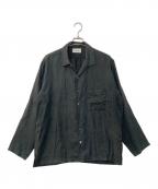 MARKAWAREマーカウェア）の古着「OPEN COLLAR SHIRT HEMP オープンカラーシャツ」｜ブラック
