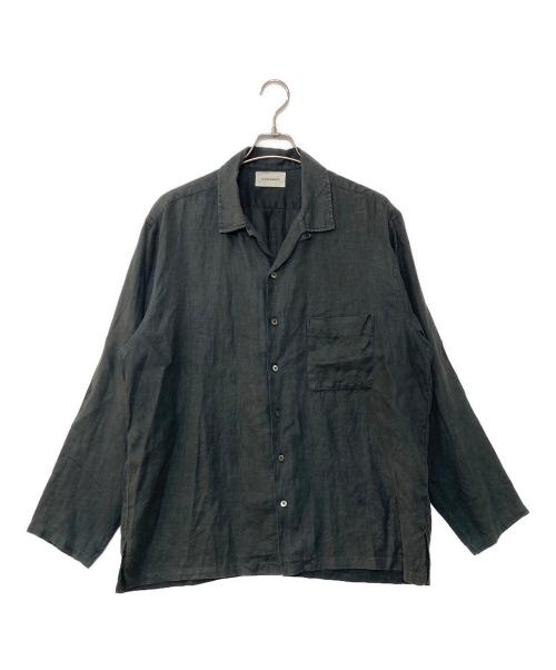 MARKAWARE（マーカウェア）MARKAWARE (マーカウェア) OPEN COLLAR SHIRT HEMP オープンカラーシャツ ブラック サイズ:2の古着・服飾アイテム