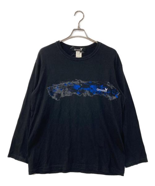 GROUND Y（グラウンドワイ）GROUND Y (グラウンドワイ) グラフィックロゴプリントカットソー ブラック サイズ:3の古着・服飾アイテム