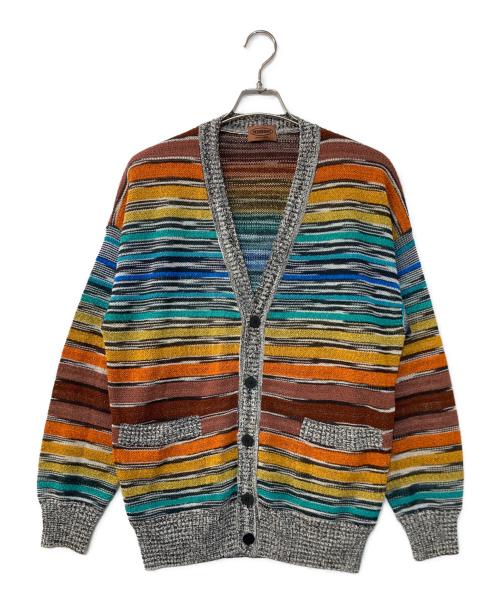 missoni（ミッソーニ）MISSONI (ミッソーニ) ボーダーニットカーディガン マルチカラー サイズ:48の古着・服飾アイテム