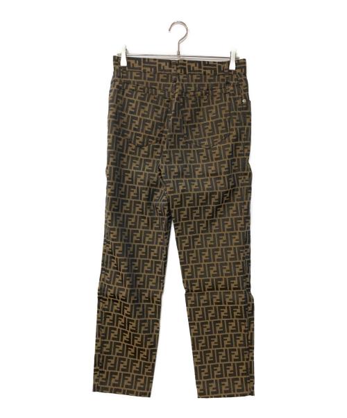FENDI JEANS（フェンディ ジーンズ）FENDI JEANS (フェンディ ジーンズ) ズッカ柄ストレートパンツ ブラウン サイズ:W32の古着・服飾アイテム