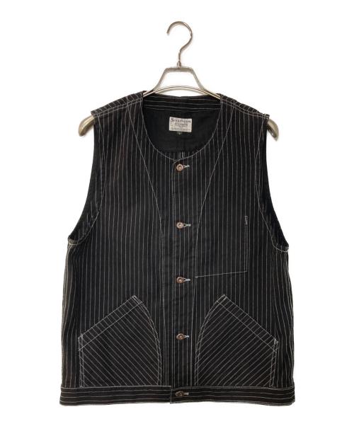 SCHOTT BROS.（ショット）SCHOTT BROS. (ショット) OLD HICKORY DENIM VEST オールド ヒッコリー デニム ベスト ブラック サイズ:XLの古着・服飾アイテム