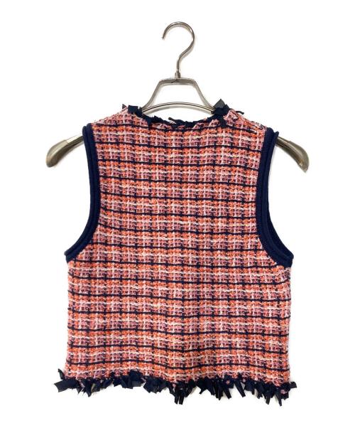 MAISON SPECIAL（メゾンスペシャル）MAISON SPECIAL (メゾンスペシャル) Tweed Knit Vest ツイードニットベスト ピンク サイズ:FREEの古着・服飾アイテム