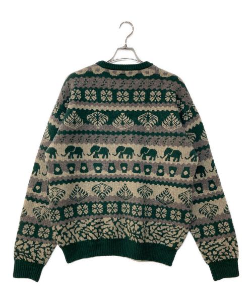 BEAMS（ビームス）BEAMS (ビームス) STARBUCKS COFFEE (スターバックス コーヒー) コラボジャカードクルーニット グリーン サイズ:Lの古着・服飾アイテム