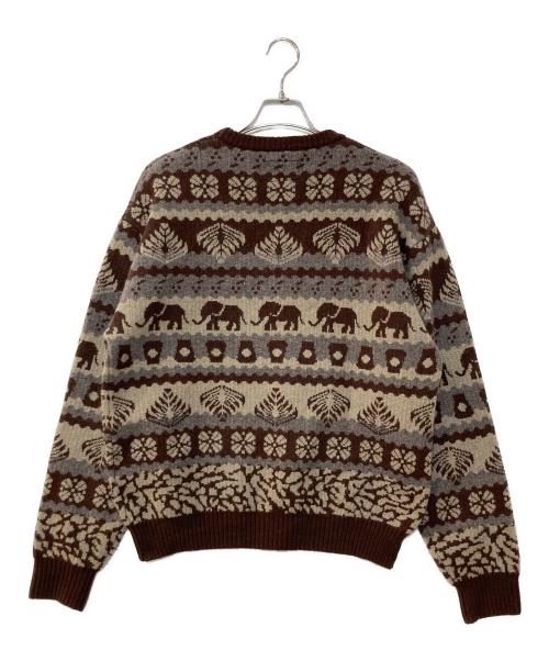 BEAMS（ビームス）BEAMS (ビームス) STARBUCKS COFFEE (スターバックス コーヒー) JACQUARD CREW KNIT コラボジャガードクルーニット ブラウン サイズ:Mの古着・服飾アイテム