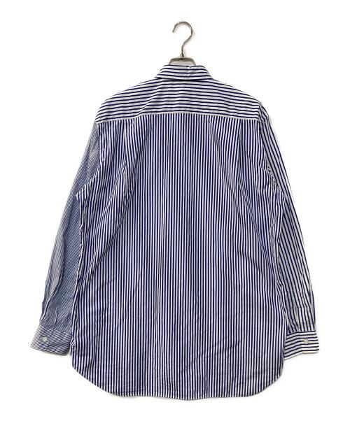 PLAY COMME des GARCONS（プレイコムデギャルソン）PLAY COMME des GARCONS (プレイコムデギャルソン) ハートロゴストライプシャツ ブルー サイズ:XLの古着・服飾アイテム