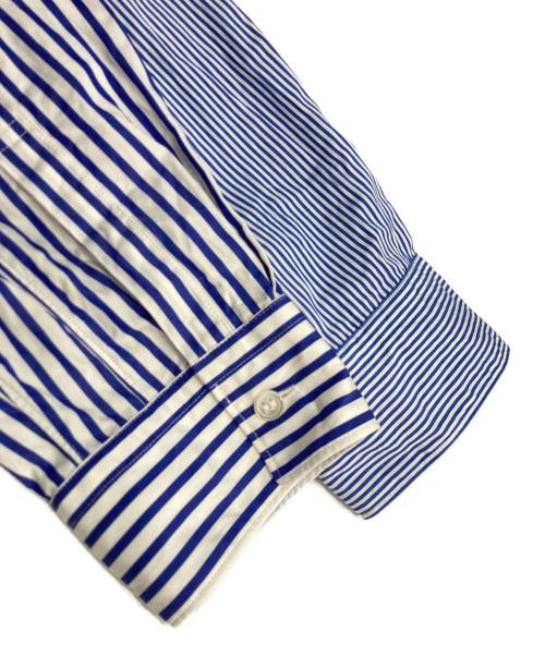 PLAY COMME des GARCONS（プレイコムデギャルソン）PLAY COMME des GARCONS (プレイコムデギャルソン) ハートロゴストライプシャツ ブルー サイズ:XLの古着・服飾アイテム