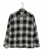 BOWWOWバウワウ）の古着「REMADE RAYON PLAID SHIRT AGED オンブレチェックシャツ」｜グリーン