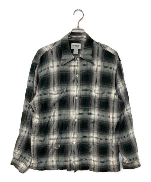 BOWWOW（バウワウ）BOWWOW (バウワウ) REMADE RAYON PLAID SHIRT AGED オンブレチェックシャツ グリーン サイズ:Lの古着・服飾アイテム