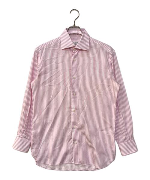 GUY ROVER（ギローバー）GUY ROVER (ギローバー) ストライプシャツ ピンク サイズ:39の古着・服飾アイテム