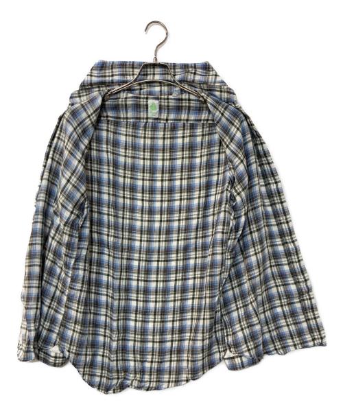 finamore（フィナモレ）Finamore (フィナモレ) リネンチェックシャツ ブルー サイズ:40の古着・服飾アイテム