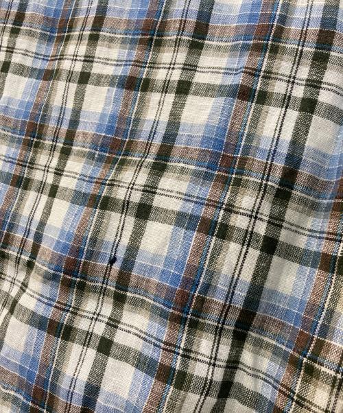 finamore（フィナモレ）Finamore (フィナモレ) リネンチェックシャツ ブルー サイズ:40の古着・服飾アイテム