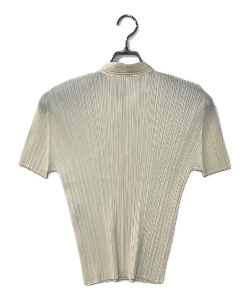 PLEATS PLEASE（プリーツプリーズ）PLEATS PLEASE (プリーツプリーズ) スキッパープリーツブラウス アイボリー サイズ:3の古着・服飾アイテム