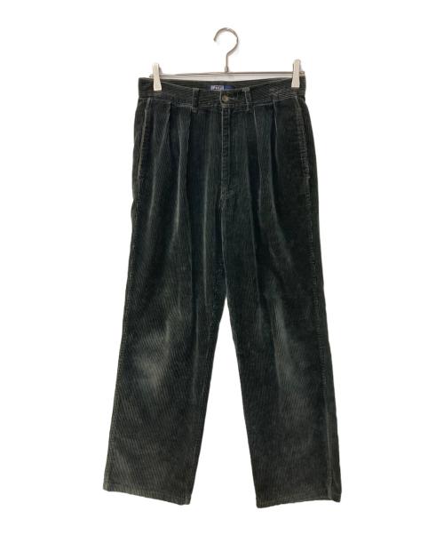 POLO RALPH LAUREN（ポロ・ラルフローレン）POLO RALPH LAUREN (ポロ・ラルフローレン) 2タックコーデュロイパンツ ブラック サイズ:20の古着・服飾アイテム