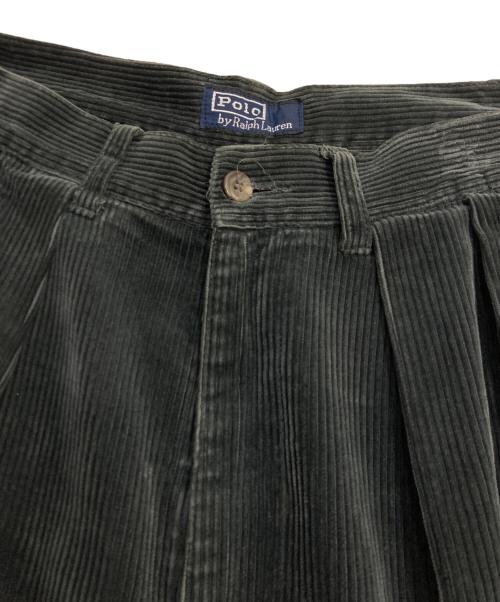 POLO RALPH LAUREN（ポロ・ラルフローレン）POLO RALPH LAUREN (ポロ・ラルフローレン) 2タックコーデュロイパンツ ブラック サイズ:20の古着・服飾アイテム