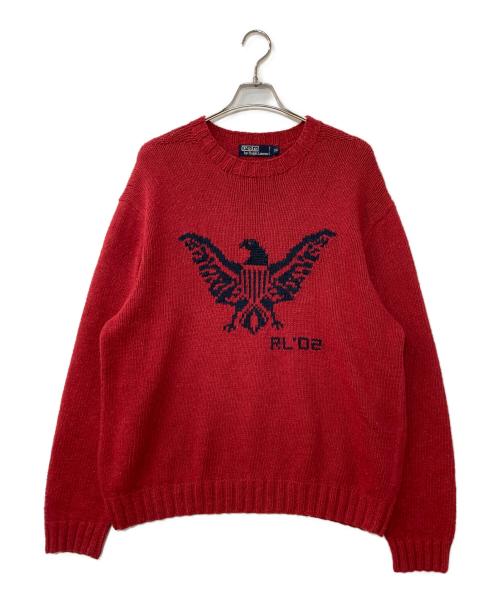 POLO RALPH LAUREN（ポロ・ラルフローレン）POLO RALPH LAUREN (ポロ・ラルフローレン) 90‘s Hand Knit レッド サイズ:XXLの古着・服飾アイテム
