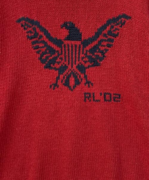 POLO RALPH LAUREN（ポロ・ラルフローレン）POLO RALPH LAUREN (ポロ・ラルフローレン) 90‘s Hand Knit レッド サイズ:XXLの古着・服飾アイテム