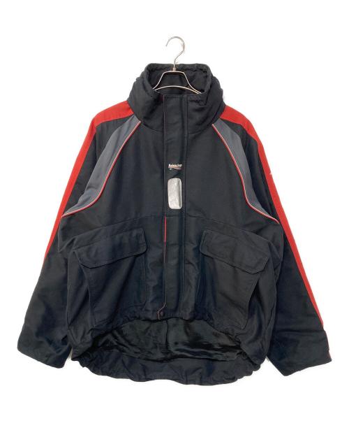 BALENCIAGA（バレンシアガ）BALENCIAGA (バレンシアガ) Cシェイプ マウンテンパーカー ブラック×レッド サイズ:46の古着・服飾アイテム