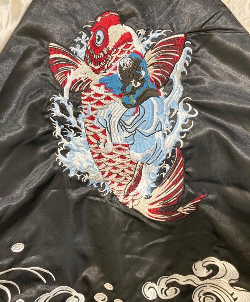 satori（サトリ）satori (サトリ) スカジャン 鯉 龍 ブラック サイズ:Lの古着・服飾アイテム