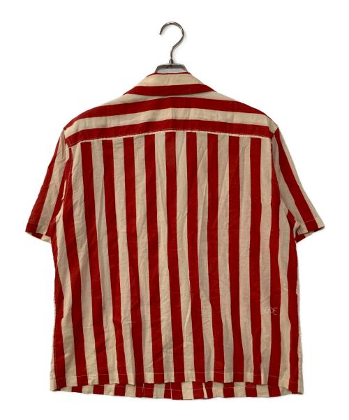 BODE（ボーディ）BODE (ボーディ) コットンS/Sストライプシャツ レッド サイズ:M/Lの古着・服飾アイテム