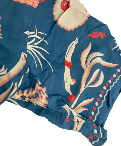 BEAMS（ビームス）BEAMS (ビームス) 雷門アロハシャツ ブルー サイズ:Mの古着・服飾アイテム