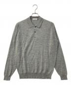 JOHN SMEDLEYジョンスメドレー）の古着「STANDARD FIT BELPER SHIRT LS メリノウールニットポロシャツ」｜グレー