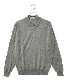 JOHN SMEDLEY（ジョンスメドレー）の古着「STANDARD FIT BELPER SHIRT LS メリノウールニットポロシャツ」｜グレー