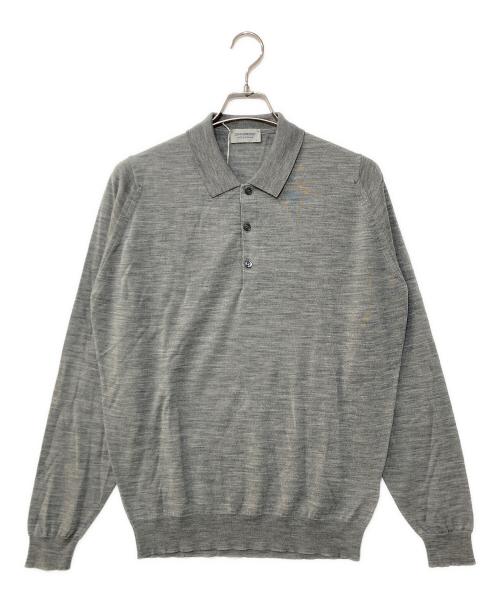 JOHN SMEDLEY（ジョンスメドレー）JOHN SMEDLEY (ジョンスメドレー) STANDARD FIT BELPER SHIRT LS メリノウールニットポロシャツ グレー サイズ:Lの古着・服飾アイテム