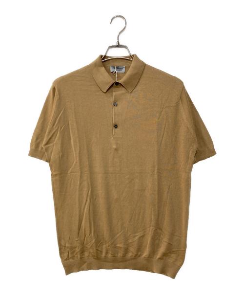 JOHN SMEDLEY（ジョンスメドレー）JOHN SMEDLEY (ジョンスメドレー) STANDARD FIT ADRIAN SHIRT SS シーアイランドコットンニットポロシャツ ライトキャメル サイズ:Lの古着・服飾アイテム