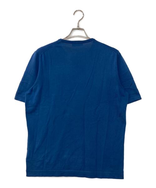 GRAN SASSO（グランサッソ）GRAN SASSO (グランサッソ) 12ゲージソフトコットンS/Sクルーネックニット ブルー サイズ:52の古着・服飾アイテム
