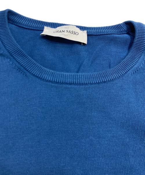GRAN SASSO（グランサッソ）GRAN SASSO (グランサッソ) 12ゲージソフトコットンS/Sクルーネックニット ブルー サイズ:52の古着・服飾アイテム