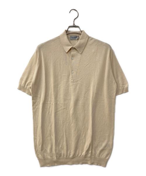JOHN SMEDLEY（ジョンスメドレー）JOHN SMEDLEY (ジョンスメドレー) STANDARD FIT ADRIAN SHIRT SS コットンニットポロシャツ ベージュ サイズ:Lの古着・服飾アイテム