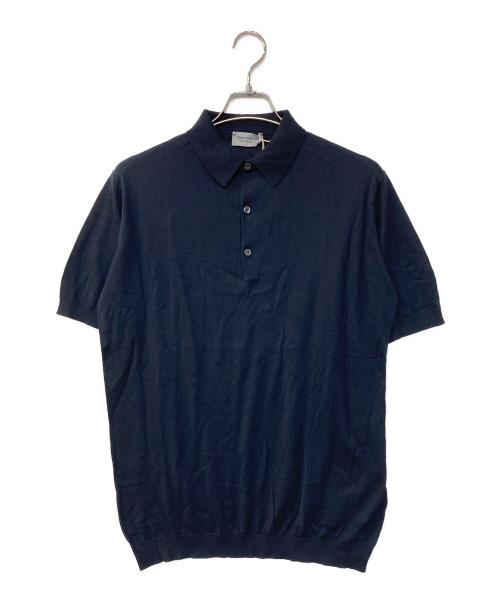 JOHN SMEDLEY（ジョンスメドレー）JOHN SMEDLEY (ジョンスメドレー) STANDARD FIT ADRIAN SHIRT SS シーアイランドコットンニットポロシャツ ネイビー サイズ:Lの古着・服飾アイテム