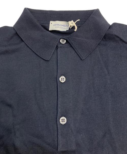 JOHN SMEDLEY（ジョンスメドレー）JOHN SMEDLEY (ジョンスメドレー) STANDARD FIT ADRIAN SHIRT SS シーアイランドコットンニットポロシャツ ネイビー サイズ:Lの古着・服飾アイテム