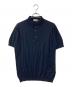 JOHN SMEDLEY（ジョンスメドレー）の古着「STANDARD FIT ADRIAN SHIRT SS シーアイランドコットンニットポロシャツ」｜ネイビー