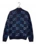 GUCCI (グッチ) GG インターシャ ウール カーディガン ネイビー サイズ:M：60000円