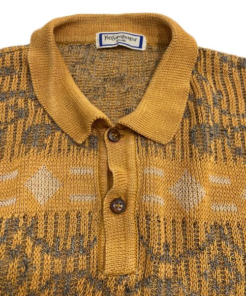 Yves Saint Laurent tricots（イブサンローラントリコット）Yves Saint Laurent tricots (イブサンローラントリコット) ニットポロシャツ オレンジ サイズ:Lの古着・服飾アイテム